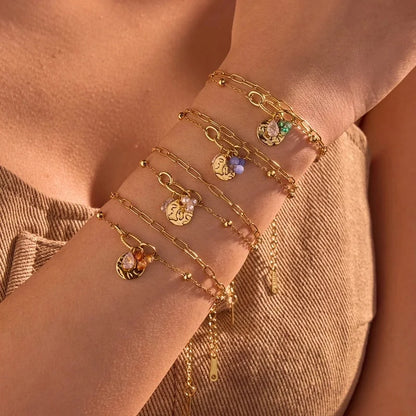 Casual Elegant Geometric 304 Stainless Steel Paperclip Chain Cable Chain Bracelets In Bulk