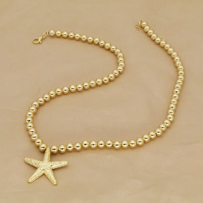 Copper Beaded Starfish Copper Necklaces
