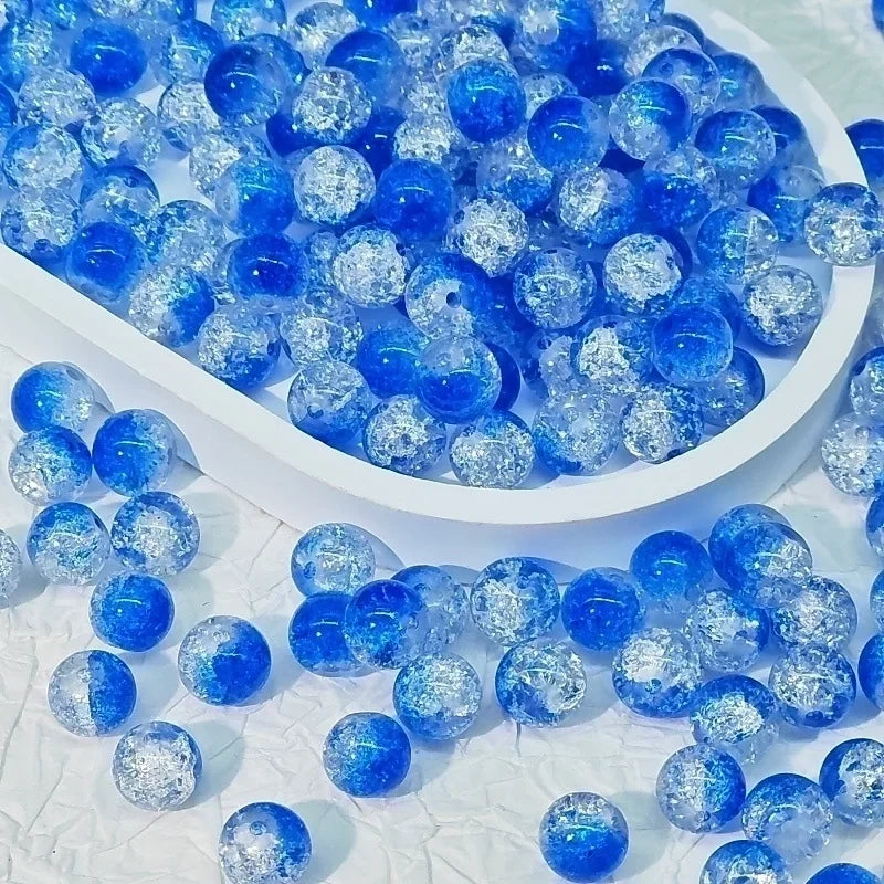 50 PCS/Package Diameter 10mm Diameter 8mm Glass Crackle Glass Beads Round Jewelry Accessories