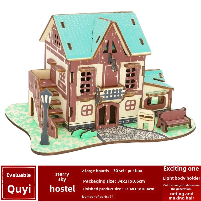 Stall Supply Children's Wooden 3D Puzzle Adult Puzzle Christmas Building Handmade Educational Model Toy