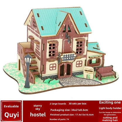 Stall Supply Children's Wooden 3D Puzzle Adult Puzzle Christmas Building Handmade Educational Model Toy