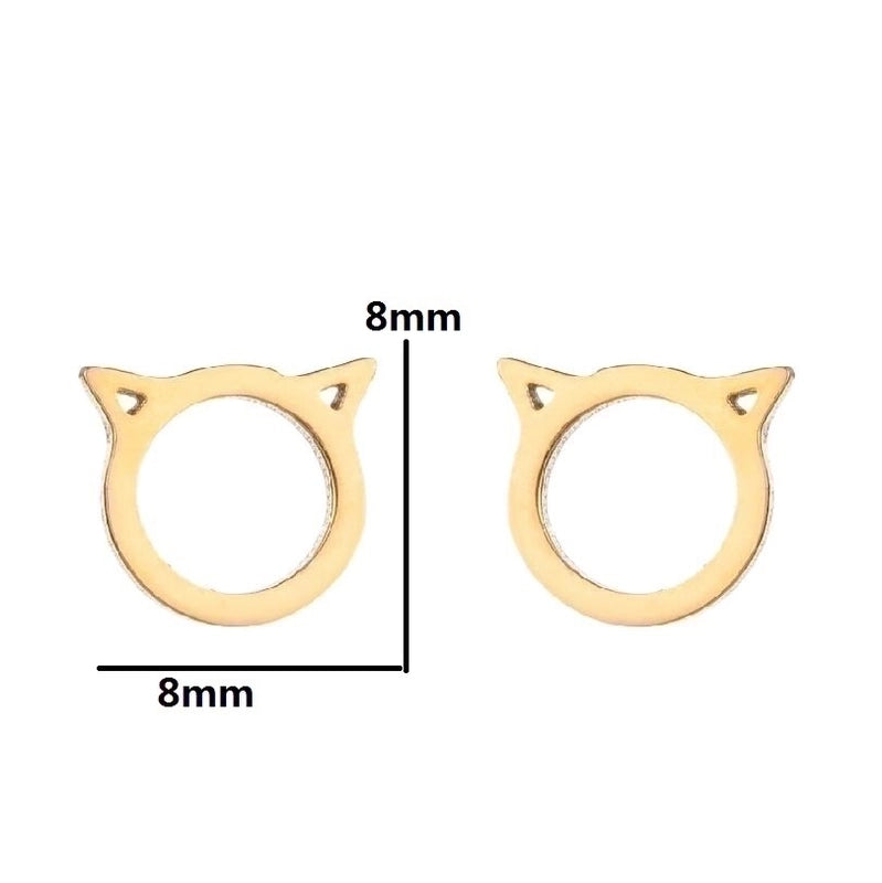 1 Pair Minimalist Animal Plating 304 Stainless Steel 18K Gold Plated Ear Studs