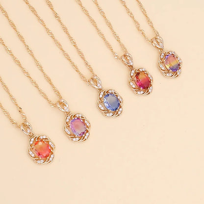 Women Minimalist Metal Flower Alloy Electroplating Necklaces
