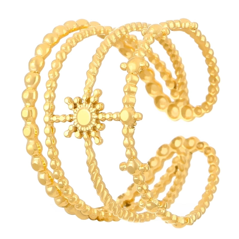 Minimalist Classic Style Geometric 304 Stainless Steel 18K Gold Plated Open Rings