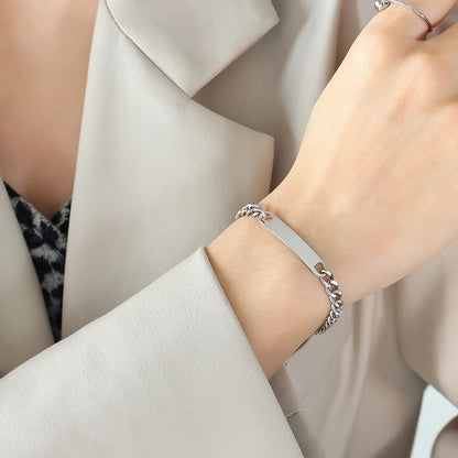 Hip-Hop Solid Color 304 Stainless Steel 18K Gold Plated Bracelets Necklace