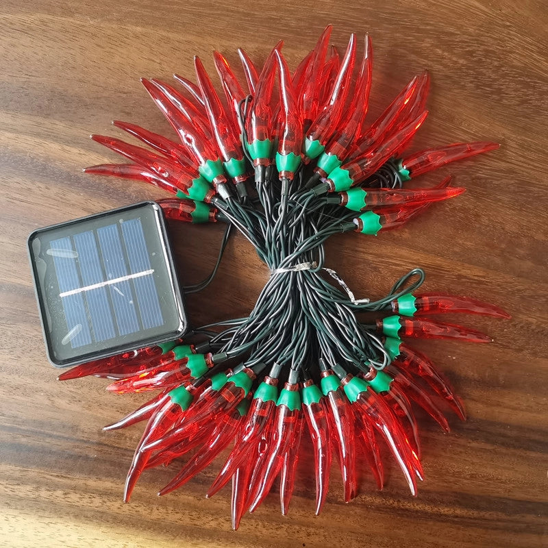 LED Red Pepper Colored Lights String Lights Flashing Lights New Year Christmas Holiday Decorative Atmosphere Lights New Year Home Layout Lighting