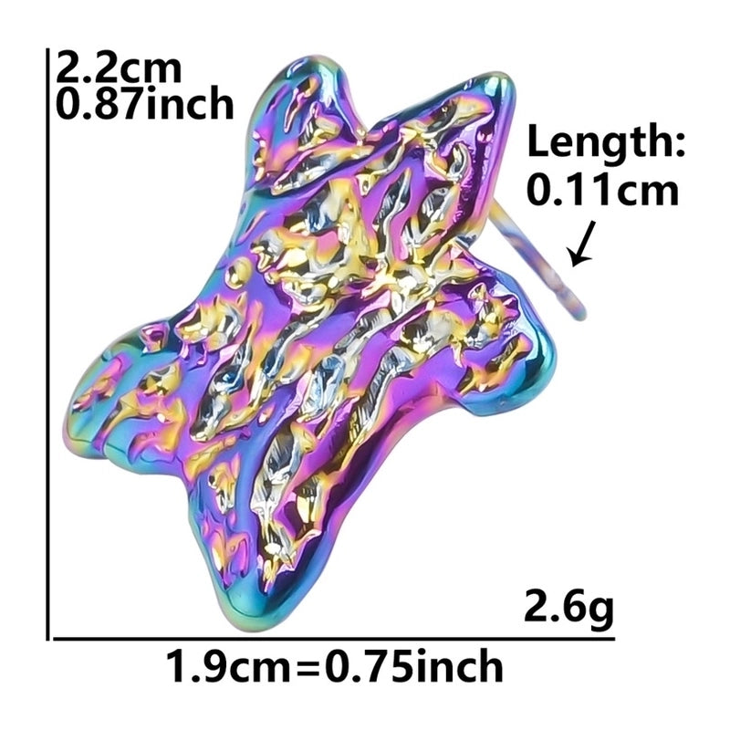 1 Pair Minimalist Round Star Plating 304 Stainless Steel 18K Gold Plated Ear Studs