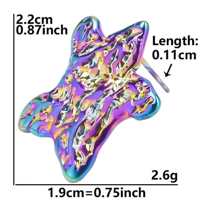 1 Pair Minimalist Round Star Plating 304 Stainless Steel 18K Gold Plated Ear Studs