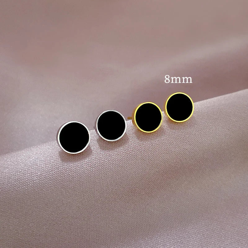 Korean Cosmos Geometric Titanium Steel Electroplating Earrings