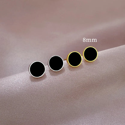 Korean Cosmos Geometric Titanium Steel Electroplating Earrings