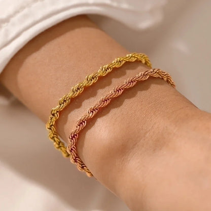 Minimalist Twist 304 Stainless Steel Stainless Steel Bracelets In Bulk