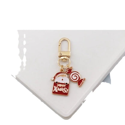 Cute Minimalist Santa Claus Zinc Alloy Christmas Unisex Keychain