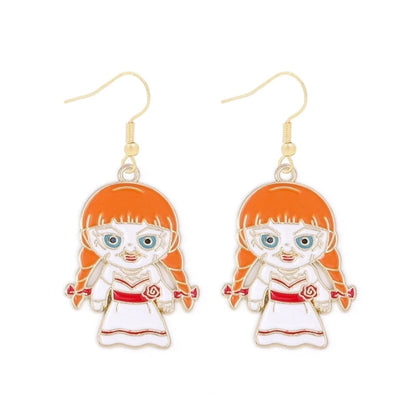 1 Pair Funny Cool Style Pumpkin Spider Web Ghost Enamel Zinc Alloy Drop Earrings