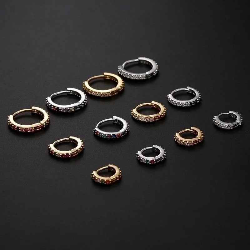 Fashion Round Copper Inlay Zircon Nose Ring