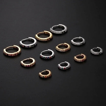 Fashion Round Copper Inlay Zircon Nose Ring