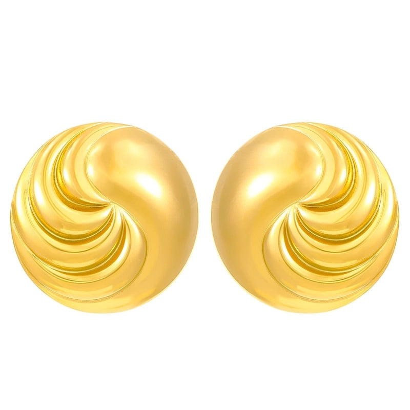 1 Pair Retro Solid Color Plating 304 Stainless Steel Stainless Steel Earrings