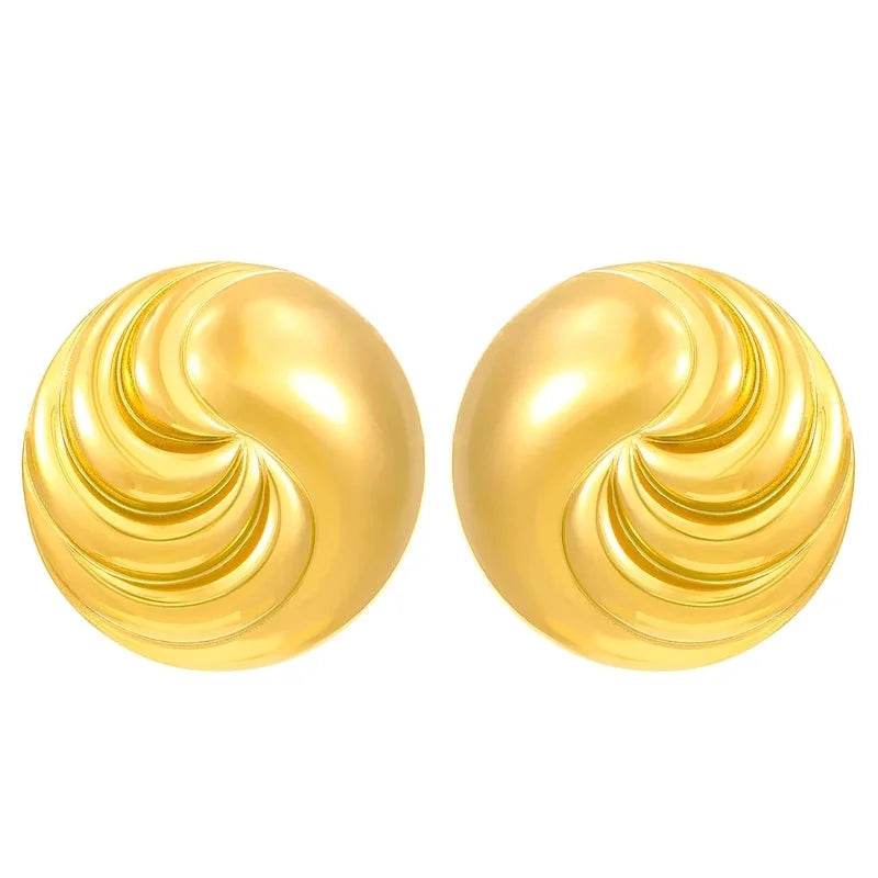 1 Pair Retro Solid Color Plating 304 Stainless Steel Stainless Steel Earrings
