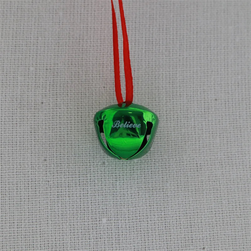 2.5cm Cross Bell Red Rope Necklace Pendant Diy Engraving Christmas Home Hanging Decoration Pendant Bell