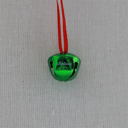 2.5cm Cross Bell Red Rope Necklace Pendant Diy Engraving Christmas Home Hanging Decoration Pendant Bell