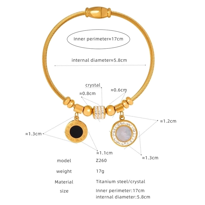 Casual Minimalist Star Heart Shape Butterfly Titanium Steel 18K Gold Plated Rhinestones Bangle In Bulk