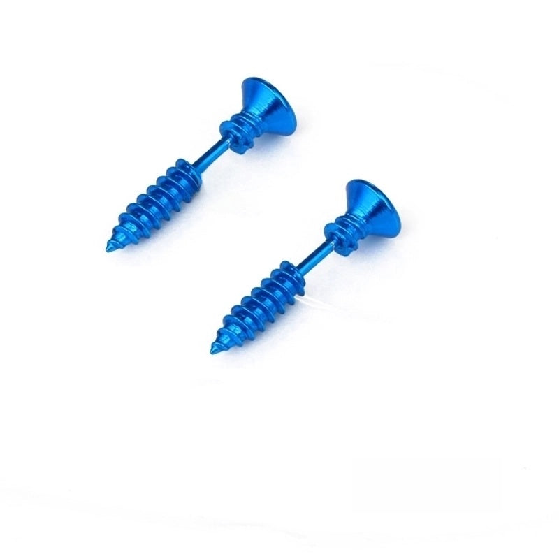 Fashion Punk Style Titanium Steel Screw Stud Earrings
