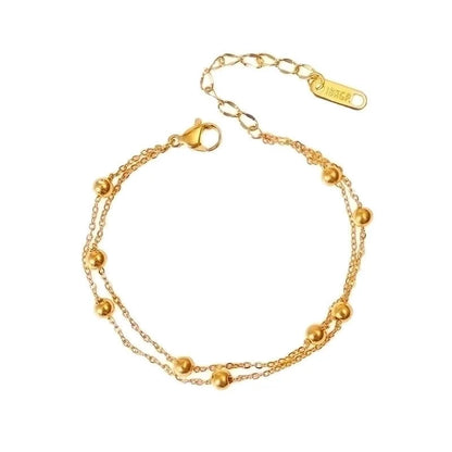 304 Stainless Steel 18K Gold Plated Vacation Minimalist Solid Color Bracelets Anklet