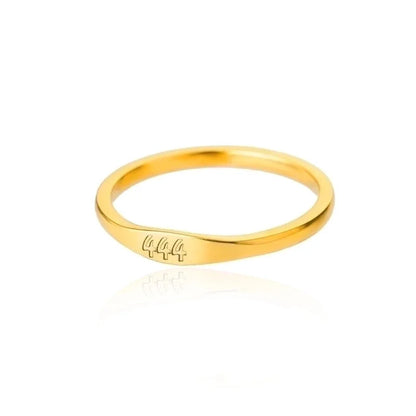 1 Piece Minimalist Number Stainless Steel Inlaid Gold Rings