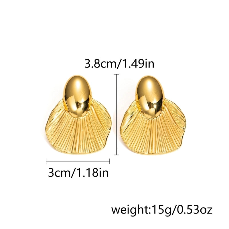 1 Pair Classic Style Geometric Oval Heart Shape Plating 304 Stainless Steel Ear Studs