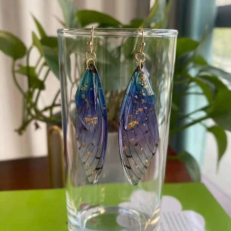 1 Pair Minimalist Wings Copper Epoxy Women's Drop Earrings