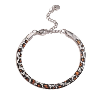 Vintage Style Snake Pattern Leopard 304 Stainless Steel 18K Gold Plated Plating Bracelets Necklace Snake Chain