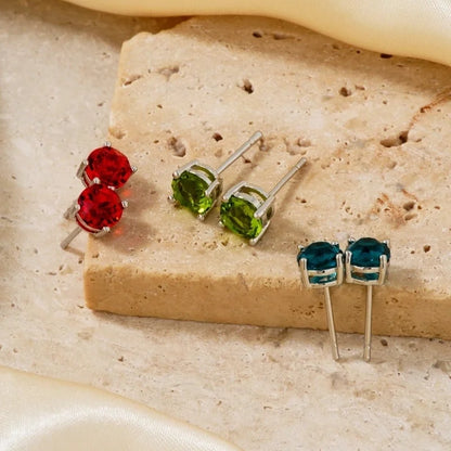 1 Pair Minimalist Geometric Plating Inlay Copper Glass K Gold Plated Rhodium Plated Ear Studs
