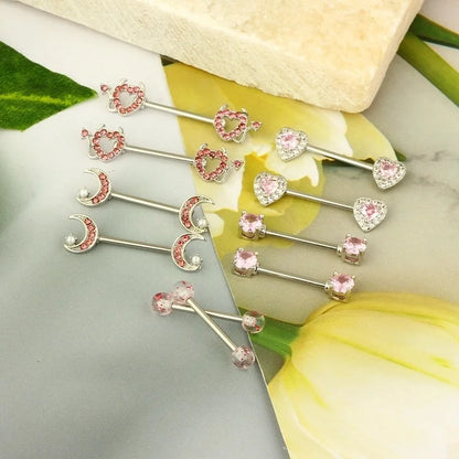 1 Pair Nipple Rings & Studs Minimalist Geometric Heart Shape 304 Stainless Steel Copper Plating Nipple Rings & Studs