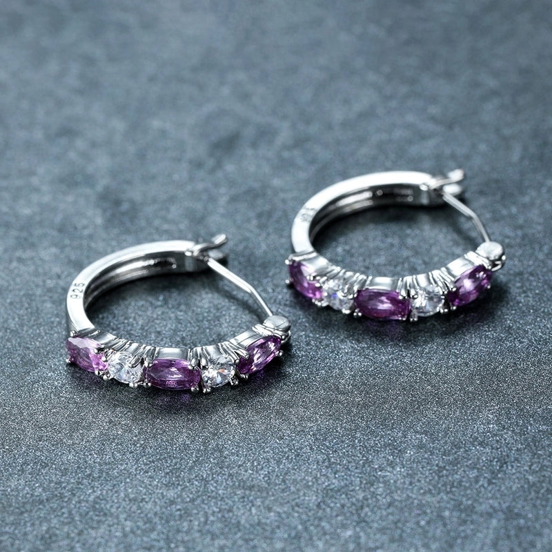 1 Pair Fashion Geometric Copper Inlay Zircon Earrings