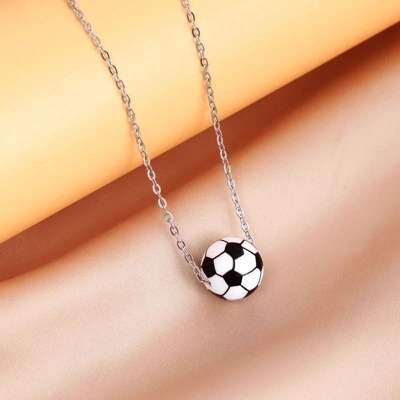 Jewelry Minimalist Basketball 304 Stainless Steel Silica Gel Pendant Necklace