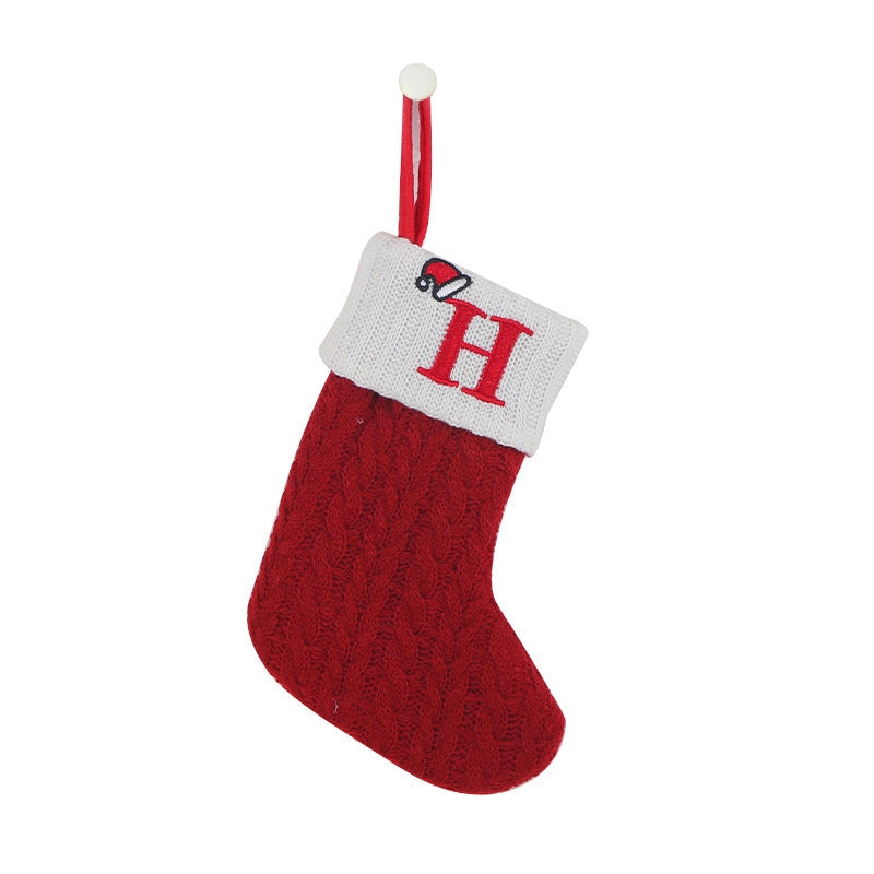 Hot Spot Foreign Trade Exquisite Christmas Socks Wool Knitted Christmas Socks Letter Socks Christmas Pendant Gift Bag