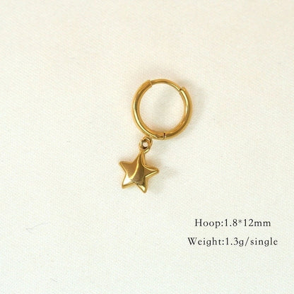 6 Pieces Minimalist Classic Style Heart Shape Plating Inlay 304 Stainless Steel Rhinestones Drop Earrings