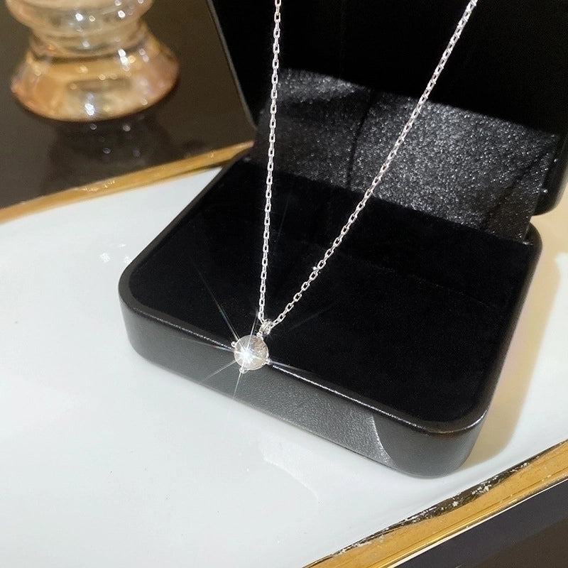 Minimalist Heart Shape Flower Bow Knot Titanium Steel Copper Plating Inlay Artificial Gemstones Pendant Necklace