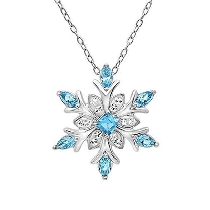 Fashion Snowflake Alloy Inlay Zircon Women's Earrings Necklace