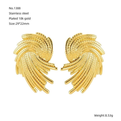 1 Piece Cute Wedding Bridal Flower Plating Inlay Stainless Steel Artificial Pearls 18K Gold Plated Drop Earrings