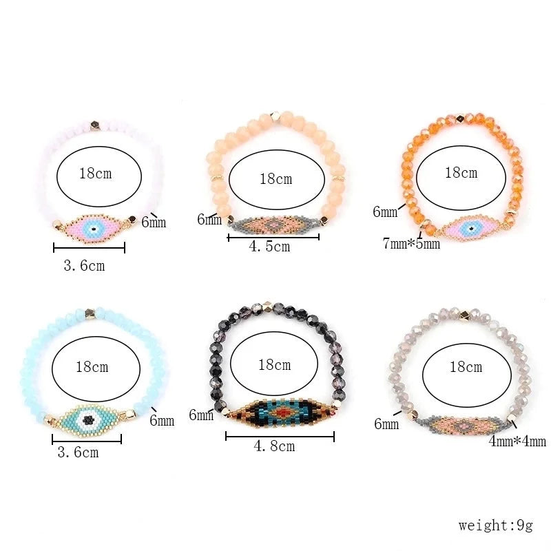 Fashion Devil's Eye Beaded Crystal Bracelets 1 Piece