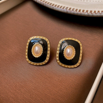 2 Pieces Mid-century Modern Round Geometric Copper Electroplating Earrings