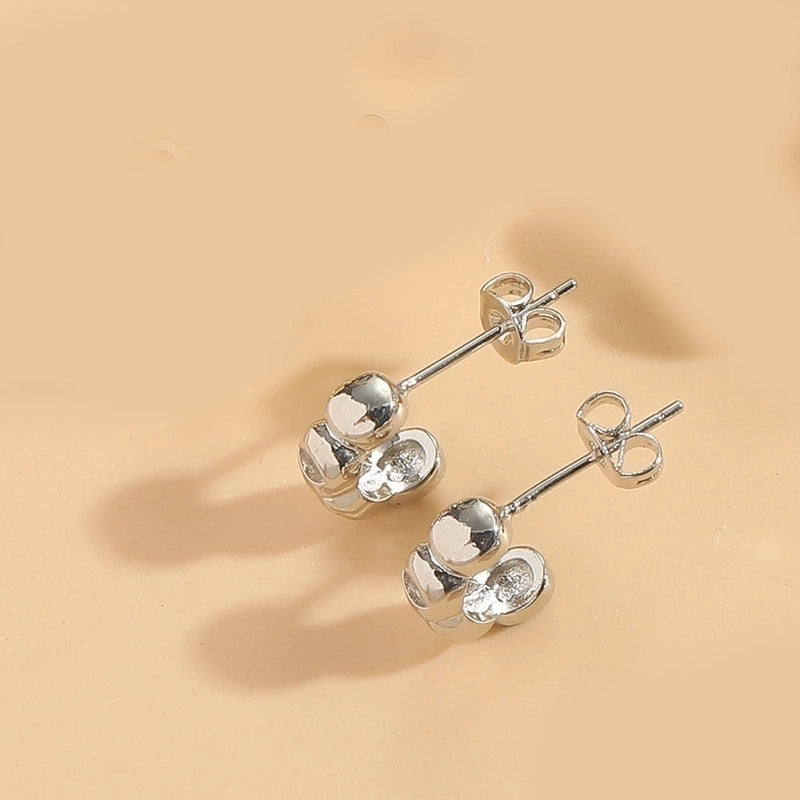 1 Pair Minimalist Bamboo Joint Copper Copper 14K Gold Plated Hoop Earrings