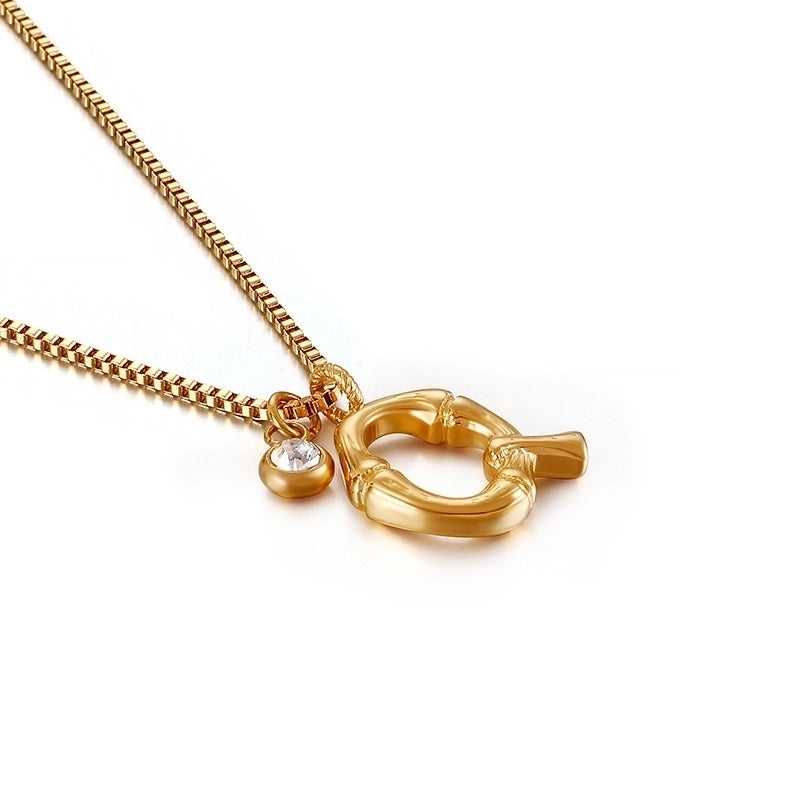 Titanium Steel 18K Gold Plated Plating Letter Necklace