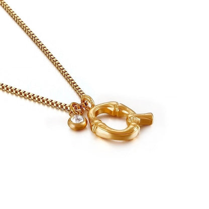 Titanium Steel 18K Gold Plated Plating Letter Necklace
