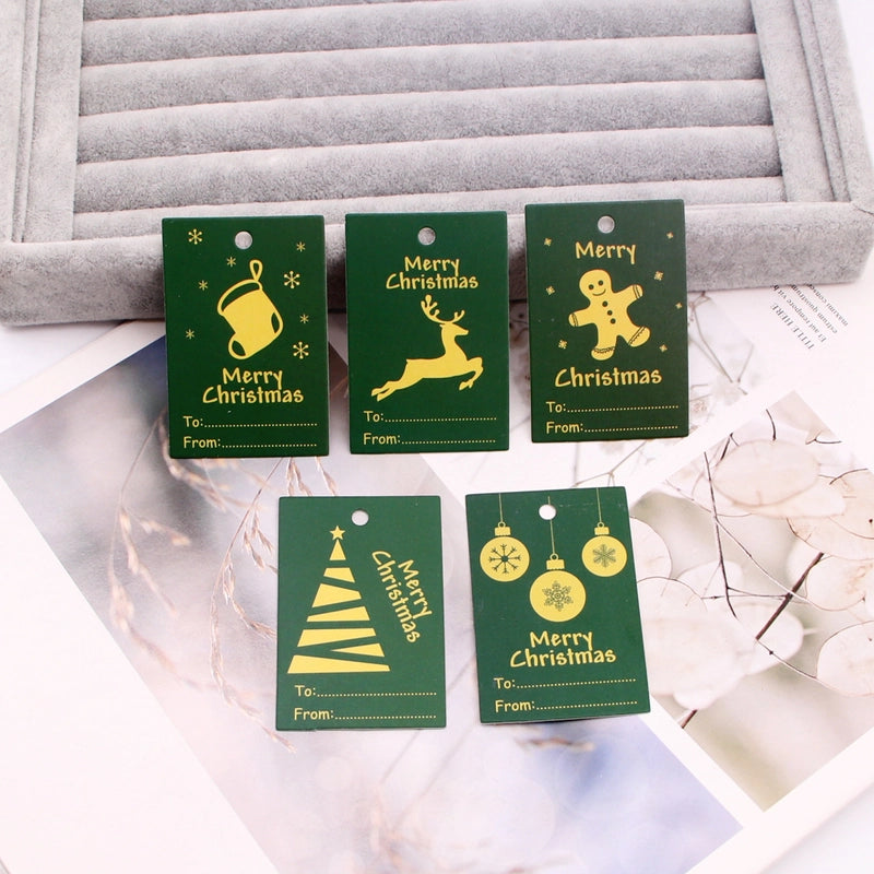 100 PCS/Package Minimalist Classic Style Christmas Color Block Jewelry Packaging Cards