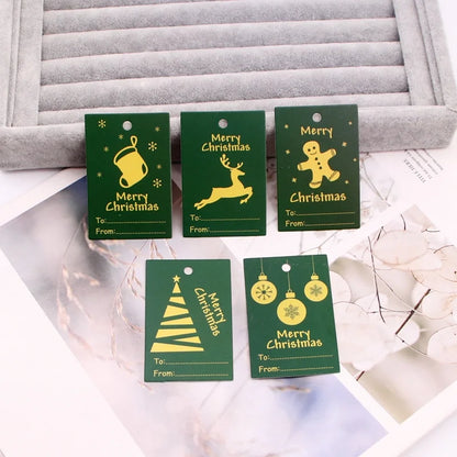 100 PCS/Package Minimalist Classic Style Christmas Color Block Jewelry Packaging Cards