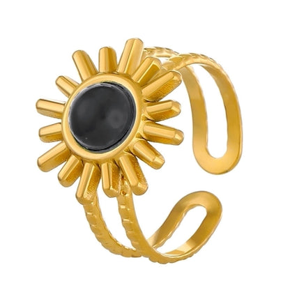 Alloy Gold Plated Silver Plated Casual Elegant Sun Heart Shape Turquoise Open Rings