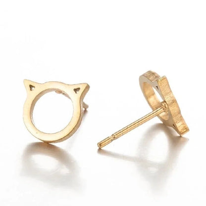 1 Pair Minimalist Animal Plating 304 Stainless Steel 18K Gold Plated Ear Studs