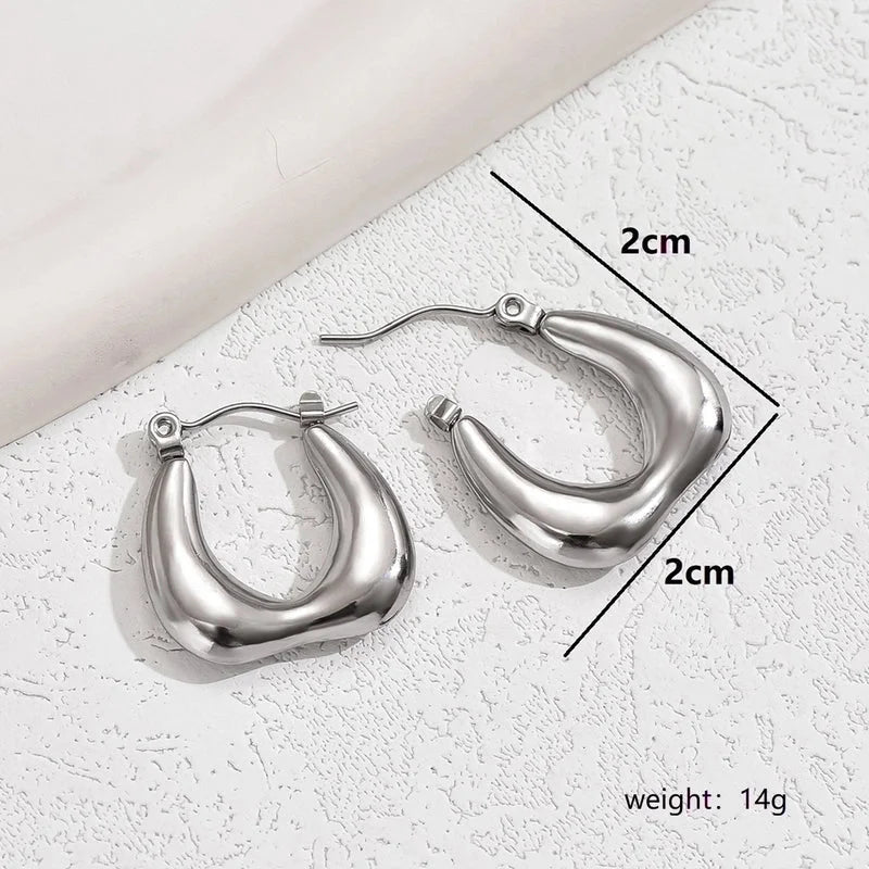 1 Pair Basic Vintage Style U Shape Plating 201 Stainless Steel 18K Gold Plated Hoop Earrings