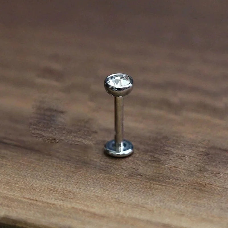 1 Piece Ear Cartilage Rings & Studs Elegant Heart Shape Pure Titanium Titanium Alloy Plating Zircon 14K Gold Plated White Gold Plated Lip Rings Ear Cartilage Rings & Studs